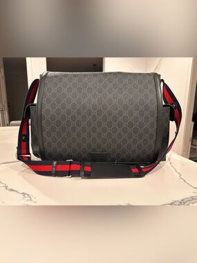 Gucci Black and Gray Diaper Bag